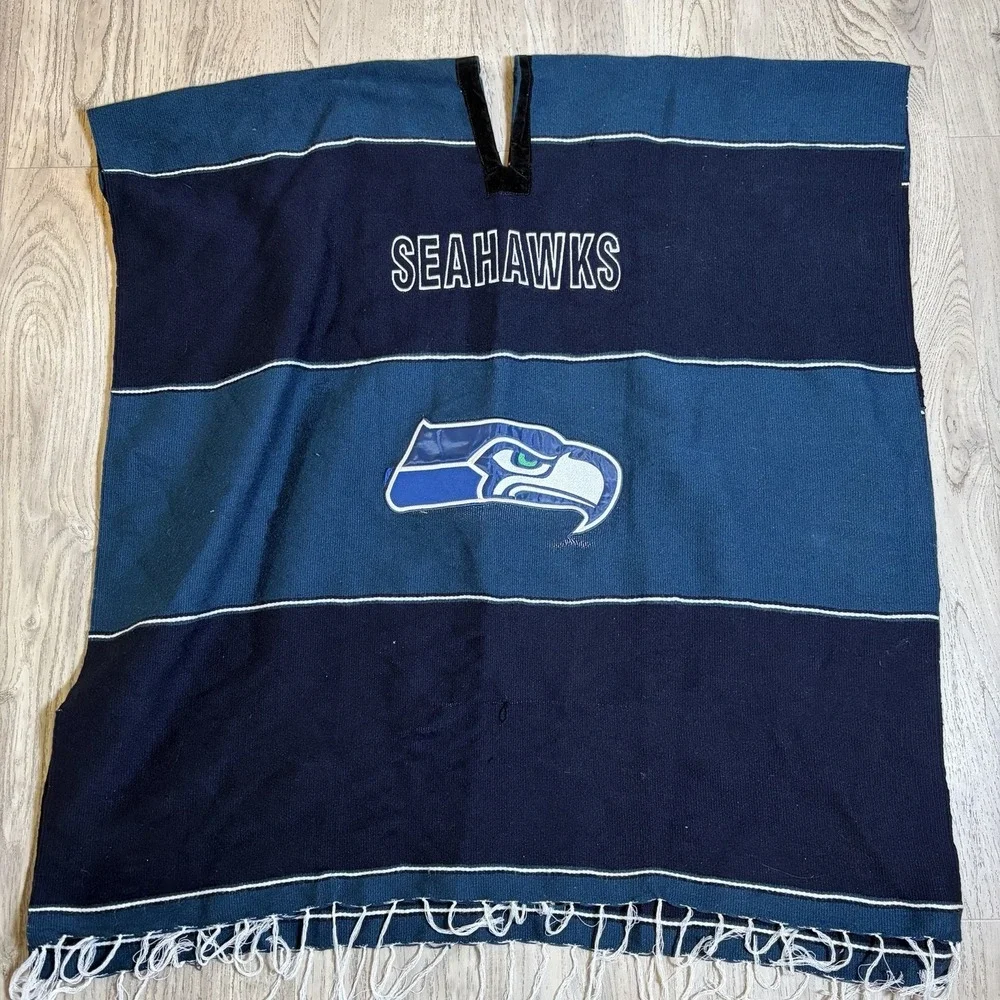 Seattle Seahawks Football Team Poncho Handmade Sarape Jorongo One Size Boho